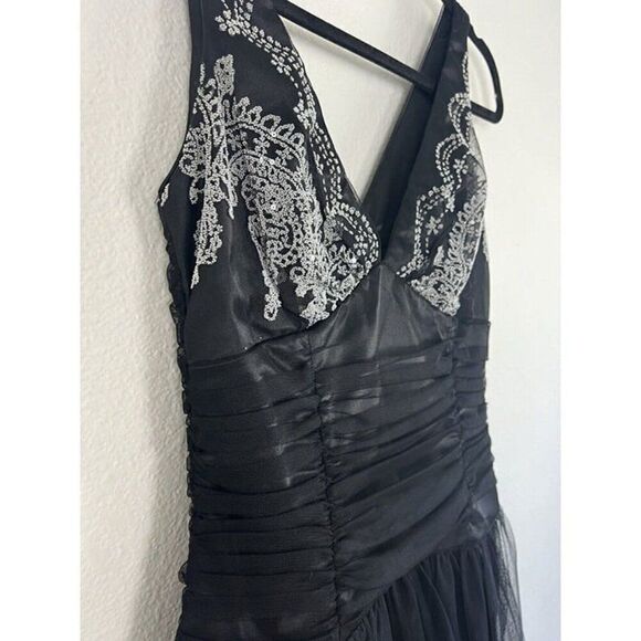 Scott McClintock Vintage Black Beaded Sleeveless Fit & Flare Cocktail Dress Sz 6 - Picture 11 of 12
